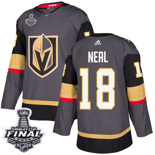 Adidas Golden Knights #18 James Neal Grey Home Authentic 2018 Stanley Cup Final Stitched NHL Jersey