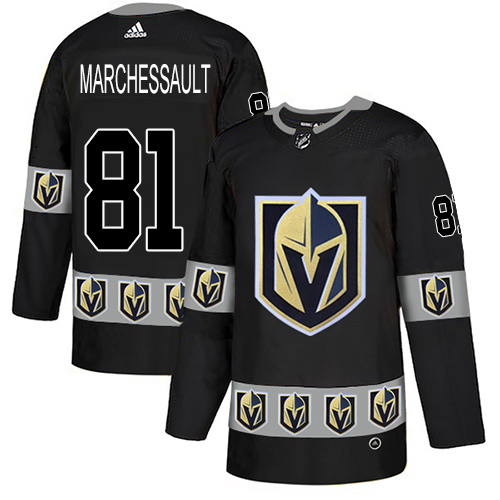 Adidas Golden Knights #81 Jonathan Marchessault Black Authentic Team Logo Fashion Stitched NHL Jersey