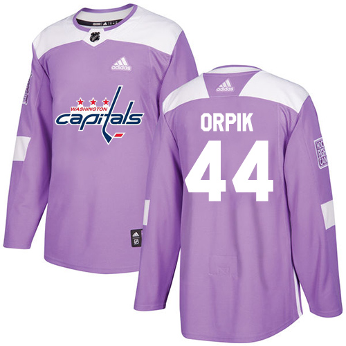 Adidas Capitals #44 Brooks Orpik Purple Authentic Fights Cancer Stitched NHL Jersey - Click Image to Close