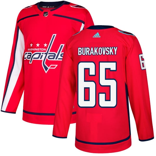 Adidas Capitals #65 Andre Burakovsky Red Home Authentic Stitched NHL Jersey