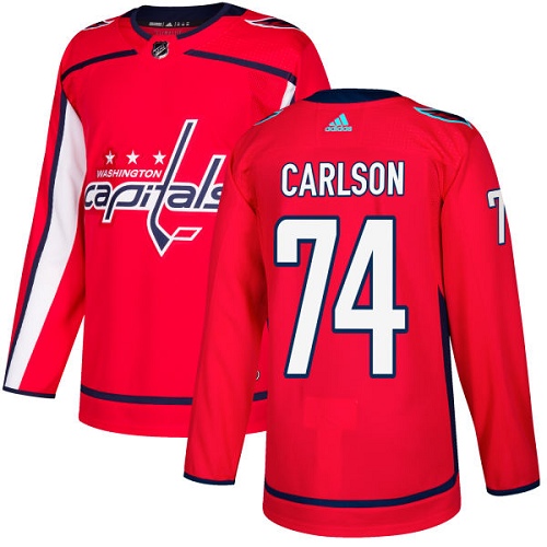 Adidas Capitals #74 John Carlson Red Home Authentic Stitched NHL Jersey