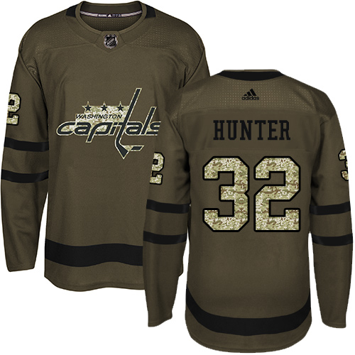 Adidas Capitals #32 Dale Hunter Green Salute to Service Stitched NHL Jersey - Click Image to Close