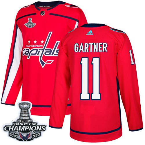 Adidas Capitals #11 Mike Gartner Red Home Authentic Stanley Cup Final Champions Stitched NHL Jersey