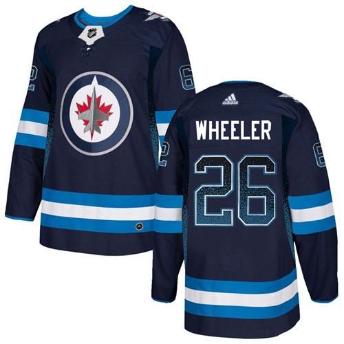 Adidas Jets #26 Blake Wheeler Navy Blue Home Authentic Drift Fashion Stitched NHL Jersey