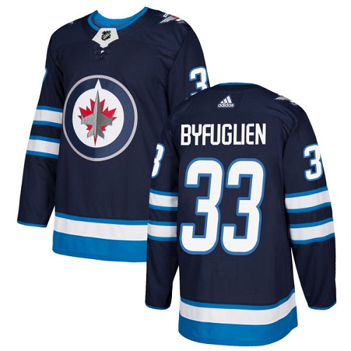 Adidas Jets #33 Dustin Byfuglien Navy Blue Home Authentic Stitched NHL Jersey