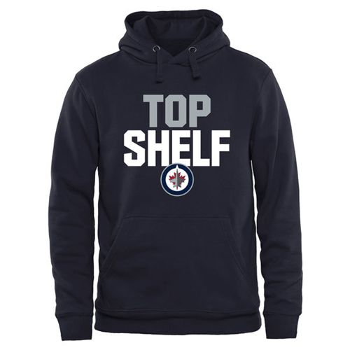 Winnipeg Jets Top Shelf Pullover Hoodie Navy - Click Image to Close