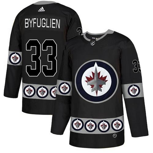 Adidas Jets #33 Dustin Byfuglien Black Authentic Team Logo Fashion Stitched NHL Jersey