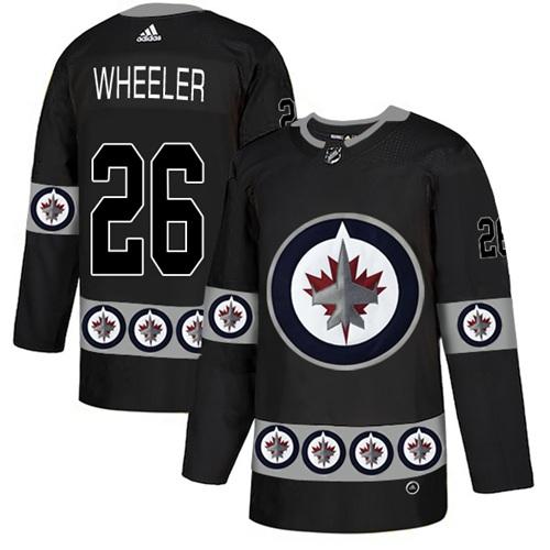 Adidas Jets #26 Blake Wheeler Black Authentic Team Logo Fashion Stitched NHL Jersey