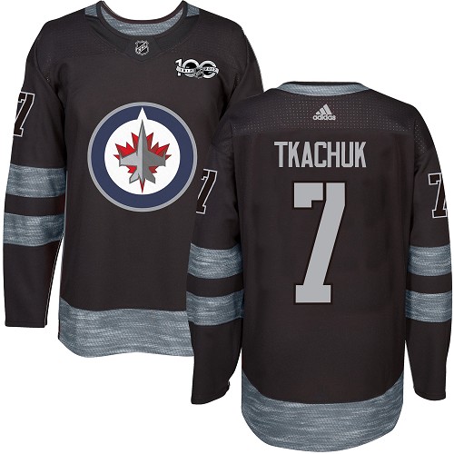 Adidas Jets #7 Keith Tkachuk Black 1917-2017 100th Anniversary Stitched NHL Jersey - Click Image to Close