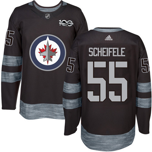 Adidas Jets #55 Mark Scheifele Black 1917-2017 100th Anniversary Stitched NHL Jersey