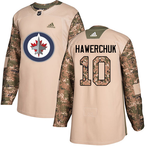 Adidas Jets #10 Dale Hawerchuk Camo Authentic 2017 Veterans Day Stitched NHL Jersey