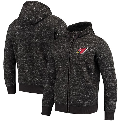 Men's Arizona Cardinals G-III Sports by Carl Banks Heathered Black Discovery Sherpa Full-Zip Jacket