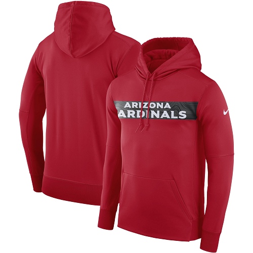 Men's Arizona Cardinals Nike Cardinal Sideline Team Performance Pullover Hoodie