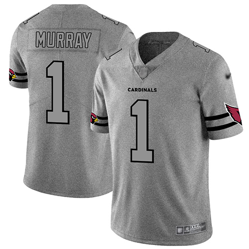 Cardinals #1 Kyler Murray Gray Men's Stitched Football Limited Team Logo Gridiron Jersey