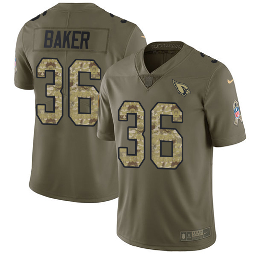 Nike Cardinals #36 Budda Baker Olive/Camo Men's Stitched NFL Limited 2017 Salute to Service Jersey