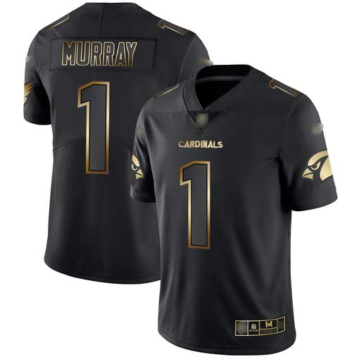 Cardinals #1 Kyler Murray Black/Gold Men's Stitched Football Vapor Untouchable Limited Jersey - Click Image to Close