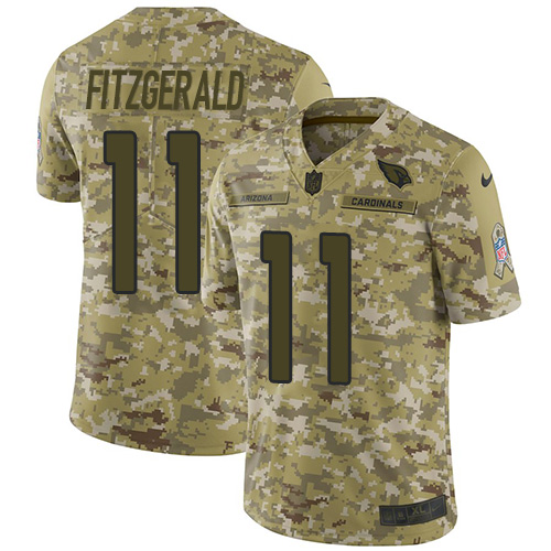 Nike Cardinals #11 Larry Fitzgerald Camo Men's Stitched NFL Limited 2018 Salute to Service Jersey - Click Image to Close