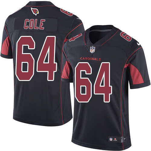 Nike Cardinals #64 Mason Cole Black Men's Stitched NFL Limited Rush Jersey - Click Image to Close