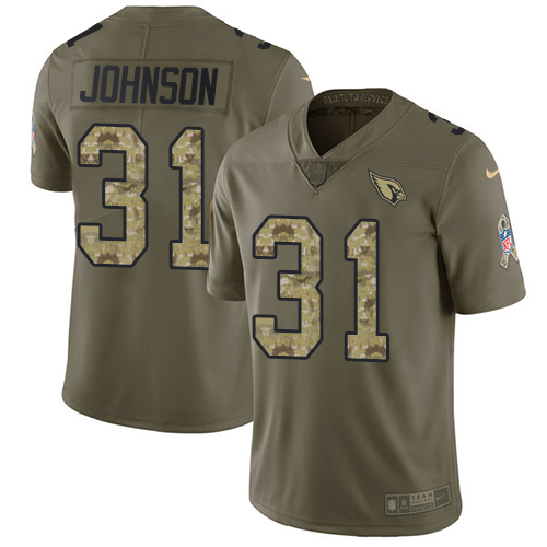 Nike Cardinals #31 David Johnson Olive/Camo Men's Stitched NFL Limited 2017 Salute to Service Jersey