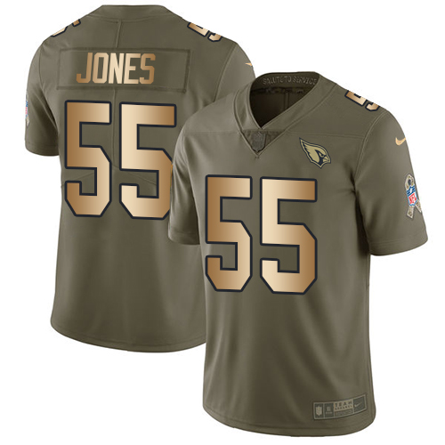 Nike Cardinals #55 Chandler Jones Olive/Gold Men's Stitched NFL Limited 2017 Salute to Service Jersey