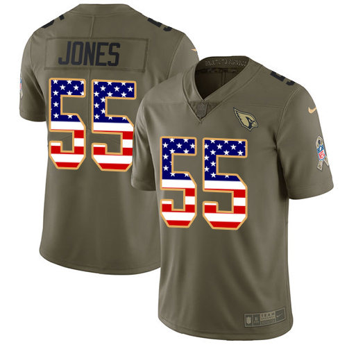 Nike Cardinals #55 Chandler Jones Olive/USA Flag Men's Stitched NFL Limited 2017 Salute to Service Jersey