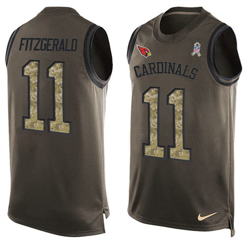 Nike Cardinals #11 Larry Fitzgerald Green Men's Stitched NFL Limited Salute To Service Tank Top Jersey