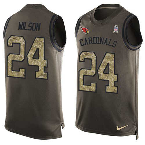 Nike Cardinals #24 Adrian Wilson Green Men's Stitched NFL Limited Salute To Service Tank Top Jersey