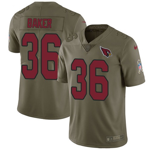 Nike Cardinals #36 Budda Baker Olive Men's Stitched NFL Limited 2017 Salute to Service Jersey