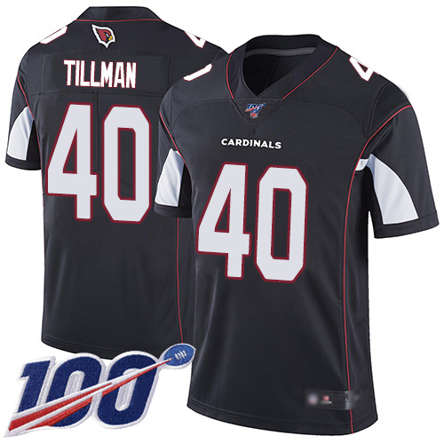 Cardinals #40 Pat Tillman Black Alternate Men's Stitched Football 100th Season Vapor Limited Jersey