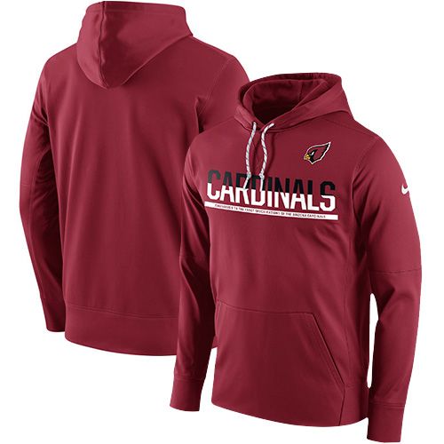 Men's Arizona Cardinals Nike Cardinal Sideline Circuit Pullover Performance Hoodie