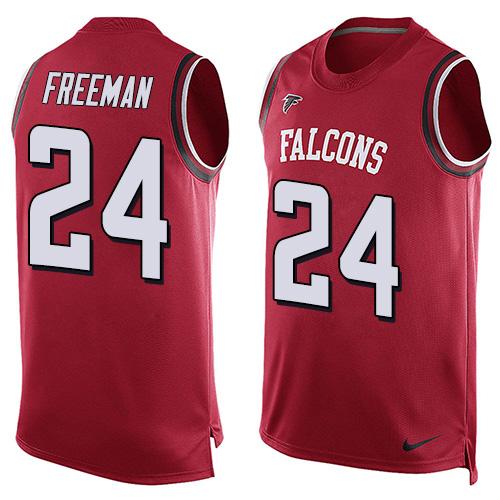 Nike Falcons #24 Devonta Freeman Red Team Color Men's Stitched NFL Limited Tank Top Jersey