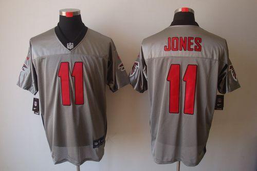 Nike Falcons #11 Julio Jones Grey Shadow Men's Stitched NFL Elite Jersey