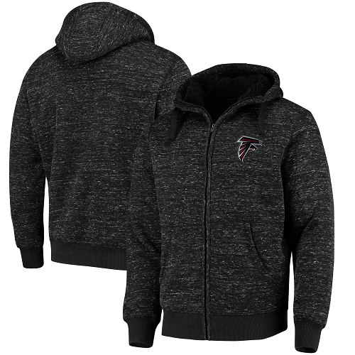 Men's Atlanta Falcons G-III Sports by Carl Banks Heathered Black Discovery Sherpa Full-Zip Jacket