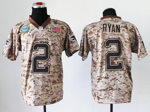 Nike Falcons #2 Matt Ryan Camo Men's Stitched NFL New Elite USMC Jersey - Click Image to Close