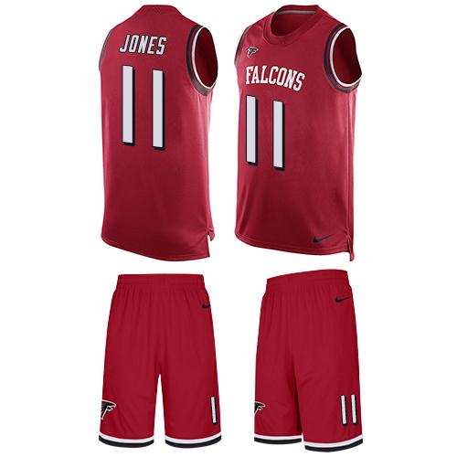 Nike Falcons #11 Julio Jones Red Team Color Men's Stitched NFL Limited Tank Top Suit Jersey