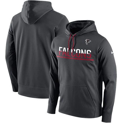 Men's Atlanta Falcons Nike Anthracite Sideline Circuit Pullover Performance Hoodie