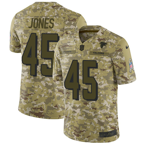 Nike Falcons #45 Deion Jones Camo Men's Stitched NFL Limited 2018 Salute To Service Jersey - Click Image to Close