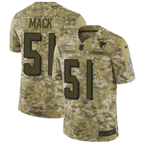 Nike Falcons #51 Alex Mack Camo Men's Stitched NFL Limited 2018 Salute To Service Jersey - Click Image to Close