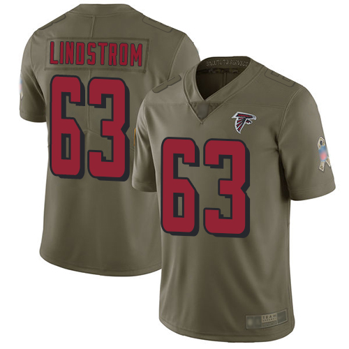 Falcons #63 Chris Lindstrom Olive Men's Stitched Football Limited 2017 Salute To Service Jersey