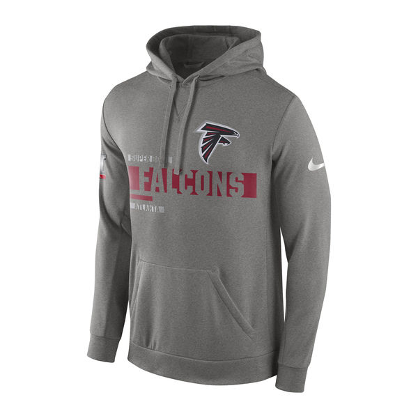 Men's Atlanta Falcons Nike Heathered Gray Super Bowl LI Bound Team Travel Circuit Performance Pullover Hoodie