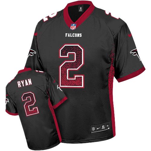 Nike Falcons #2 Matt Ryan Black Alternate Men's Stitched NFL Elite Drift Fashion Jersey