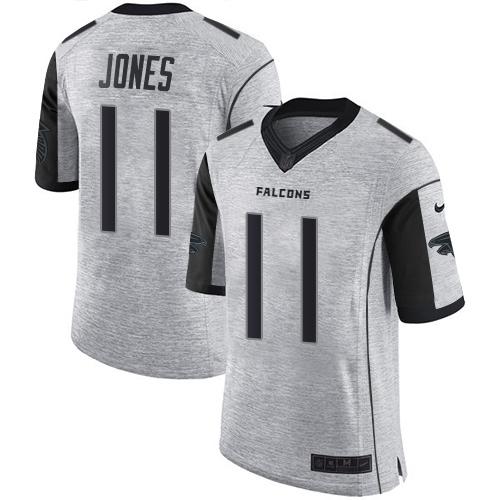 Nike Falcons #11 Julio Jones Gray Men's Stitched NFL Limited Gridiron Gray II Jersey