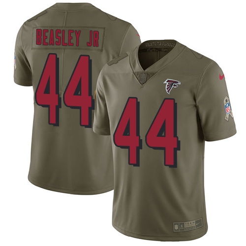 Nike Falcons #44 Vic Beasley Jr Olive Men's Stitched NFL Limited 2017 Salute To Service Jersey - Click Image to Close