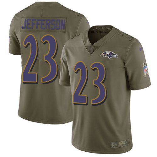 Nike Ravens #23 Tony Jefferson Olive Men's Stitched NFL Limited 2017 Salute To Service Jersey