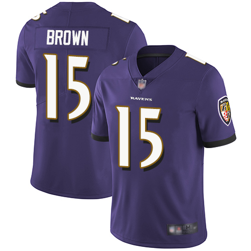 Ravens #15 Marquise Brown Purple Team Color Men's Stitched Football Vapor Untouchable Limited Jersey