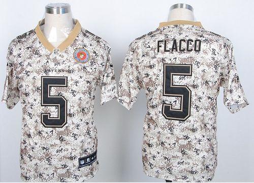 Nike Ravens #5 Joe Flacco Camo USMC Men's Stitched NFL Elite Jersey - Click Image to Close