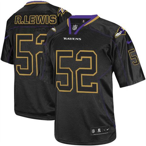 Nike Ravens #52 Ray Lewis Lights Out Black Men's Stitched NFL Elite Jersey - Click Image to Close