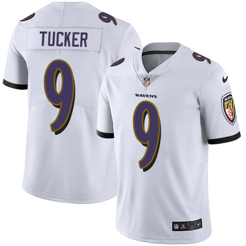 Nike Ravens #9 Justin Tucker White Men's Stitched NFL Vapor Untouchable Limited Jersey