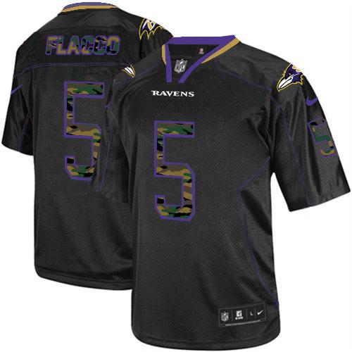 Nike Ravens #5 Joe Flacco Black Men's Stitched NFL Elite Camo Fashion Jersey