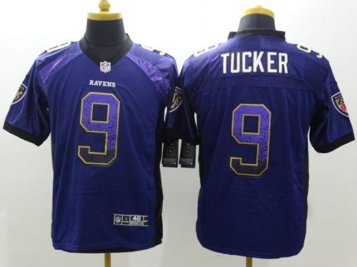 Nike Ravens #9 Justin Tucker Purple Team Color Men's Stitched NFL Elite Drift Fashion Jersey